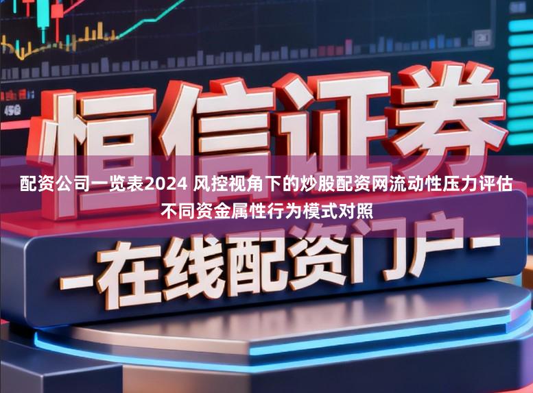 配资公司一览表2024 风控视角下的炒股配资网流动性压力评估不同资金属性行为模式对照